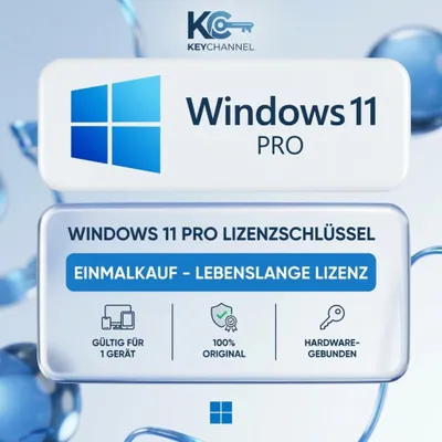 Produktbild von Microsoft Windows 11 Pro - Vollversion | Dauerlizenz | Versand per E-Mail
