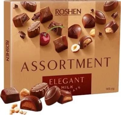 Produktbild von "Assortment Elegant" Konfektmischung aus Milchschokoladenkonfekt mit verschiedenen Füllungen  145g