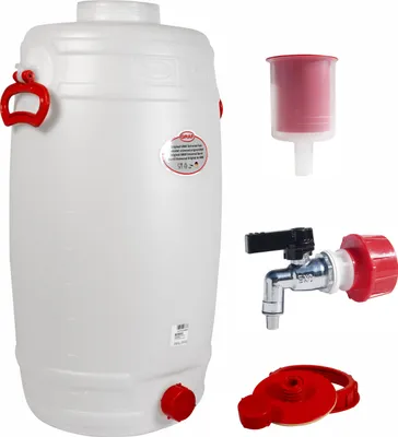Produktbild von Graf Getränkefass Rund 50 Liter mit Messing Auslaufhahn 1/2" und Gärspund