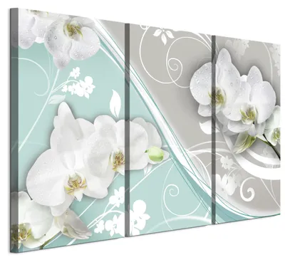 Produktbild von LUMASOUL Wandbilder 3er Set für Wohnzimmer Blumen 21 120x80 cm3-teiliges Leinwandbild für Schlafzimmer Flur Büro und Küche
