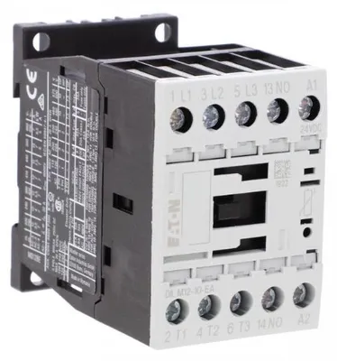 Imagen del producto de Contactador de 12A, 3 polos, 24V DC, serie DILM12-10-EA (24VDC), código de producto 190034