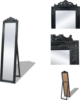 Produktbild von vidaXL Standspiegel im Barock-Stil 160x40 cm Schwarz -  Spiegel