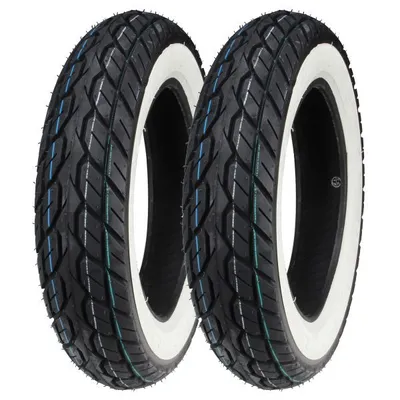 Produktbild von 2x Kenda K418 Weißwandreifen 90/90-10 50J TL - Hochwertige Rollerreifen für klassische Motorroller