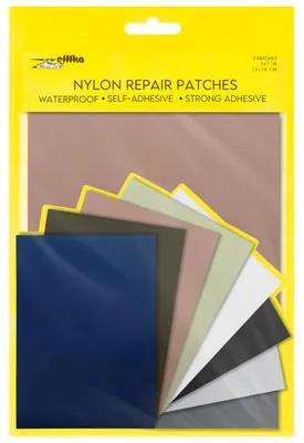 Immagine prodotto di Kit di toppe autoadesive, in nylon, 13x18 cm, 8 colori, per abbigliamento e tende