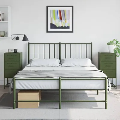 Produktbild von vidaXL Nachttische 2 Stk. Olivgrün 36x39x78 cm Stahl