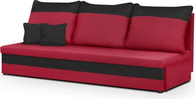 Produktbild von 3-Sitzer-Sofa mit Schlaffunktion GUSTAV - Rot/Schwarz