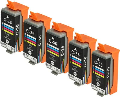 Produktbild von vhbw Tintenpatrone Mehrfarbig kompatibel mit Canon Pixma IP110, IP100P, ip100, IP100v Drucker (kompatibel, 5er-Pack, 13ml)