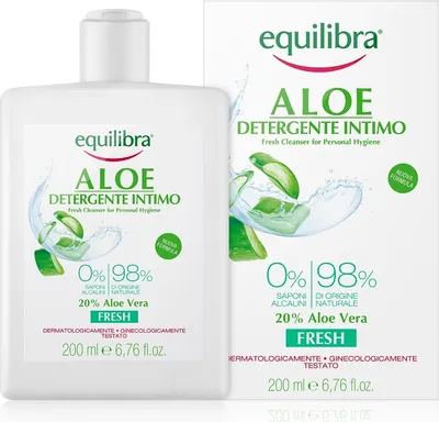 Zdjęcie produktu dla Equilibra Żel do higieny intymnej odświeżający, aloesowy, 200 ml