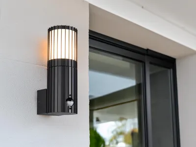 Produktbild von LED Außenwandleuchte Anthrazit mit Bewegungsmelder Fassadenbeleuchtung, H 23,5cm