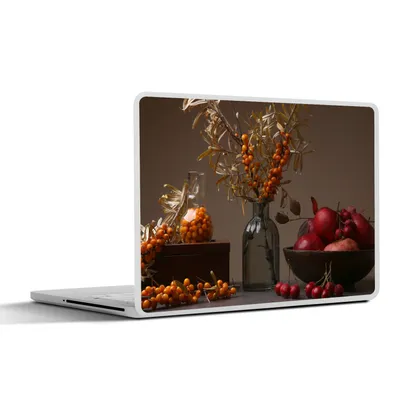 Produktbild von MuchoWow® Laptop Aufkleber Sticker Cover Obst - Vase - Stilleben 32.5x23.5 cm - Sticker für Laptop - Selbstklebend