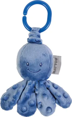 Image de NATTOU Poulpe vibrant sur anneau C bleu foncé 20 cm Lapidou