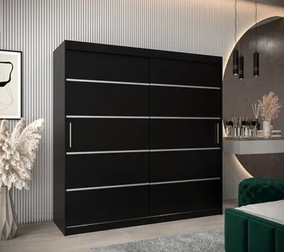 Obrázek produktu pro Šatní skříň ENNI - šířka 200 cm, černá