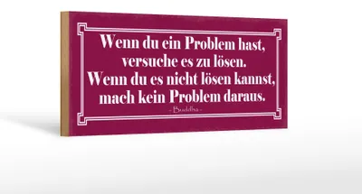 Produktbild von Holzschild Spruch 27x10cm wenn du Problem hast versuche