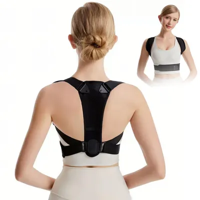 Produktbild von Rücken Geradehalter, Verstellbarer Rückenstützgürtel für Haltungskorrektur, Komfortable Rückenstütze zur Schmerzlinderung im Oberen Rücken für Damen und Herren