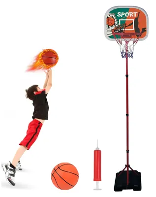 Basketballkorb mit Ständer, höhenverstellbar 110–180 cm, inkl. Ball und Pumpe
