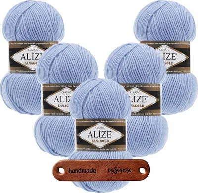 Produktbild von 5 x ALIZE Lanagold 40 Light Blue mit Label