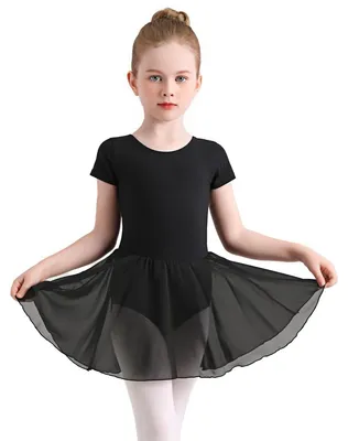 Produktbild von Balletanzug – Baumwolle – Kurze Ärmel – Mit Chiffonrock – Für Kinder von 2 bis 11 Jahren