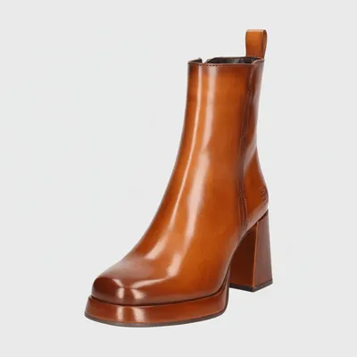 Produktbild von TT. BAGATT Damen Stiefelette Cognac Braun Gr. 41 Echtleder Blockabsatz Karree