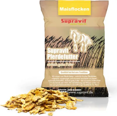 Produktbild von Supravit Maisflocken Pferd 20kg | Hervorragendes Ergänzungsfutter für eine schnelle Gewichtszunahme