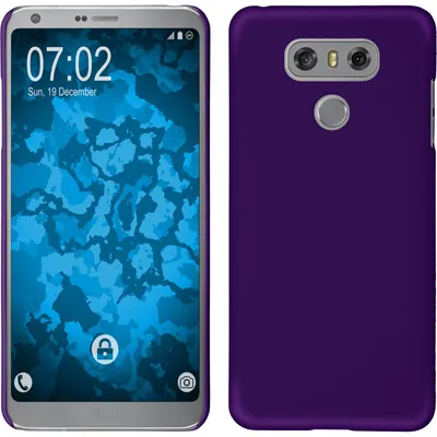 Produktbild von PhoneNatic Case kompatibel mit LG G6 - Hülle lila gummiert Hard-case + 2 Schutzfolien