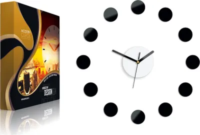 Produktbild von ModernClock, wanduhr schwarz groß, Amadeusz 40cm, moderne Uhr, Wanduhr DIY 3D