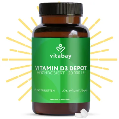 Produktbild von Vitamin D3 Depot 20000 I.E Cholecalciferol, 120 St TAB