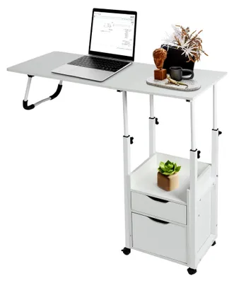 Produktbild von Beistelltisch mit Rollen, Höhenverstellbar 70-88 cm, Überbetttisch mit Rädern