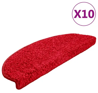 Immagine prodotto di vidaXL Tappetini per gradini 10 pezzi 65x21x4 cm Rosso Semicircolare Grande
