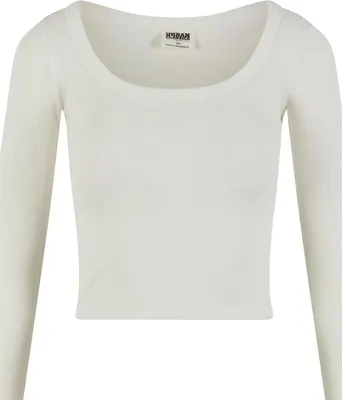 Produktbild von Urban Classics Langarmshirt Damen Ladies Organic Rib Jersey Wide Neck Longsleeve altweiß L