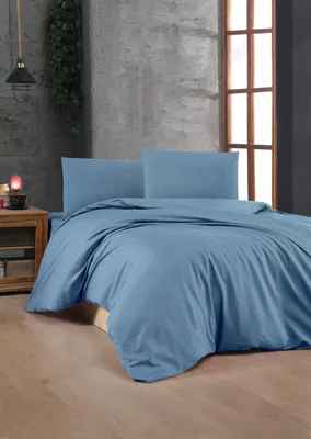 Produktbild von L'Essentiel Linge de Maison, Hochwertiges Ranforce Bettwäsche Set (2-teilig), Blau, 200 x 200 cm | 100% Baumwolle, 155 Fäden, Maschinenwaschbar bei 30 °C | Elegantes Design für Ihr Schlafzimmer.