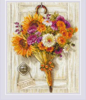 Produktbild von Riolis Kreuzstich Stickpackung "Herbstschirm", Zählmuster, 24x30cm