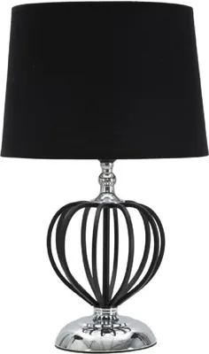 Image de Mauro Ferretti lampe de table Darky argent E27 Ø 28x44,5 cm noir argent