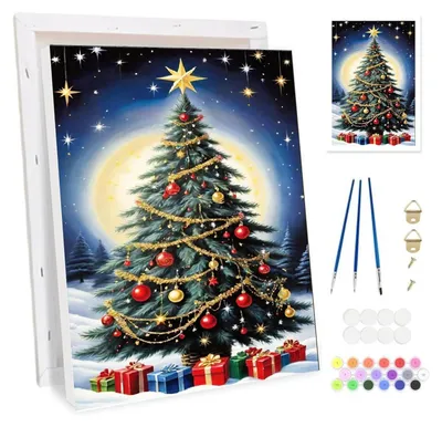 Immagine prodotto di Kit per dipingere per adulti, con cornice, tela, colori acrilici, pennelli, dimensioni 20x30 cm