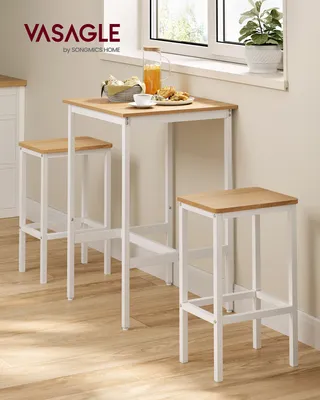 Obrázek produktu pro Barový stůl VASAGLE se 2 barovými židlemi, 60 x 60 x 90 cm, bílý