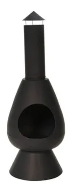 Produktbild von ProGarden Feuerstelle mit Kamin Ambient 110 cm Schwarz