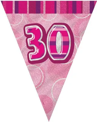 Produktbild von 30. Geburtstag | Wimpelkette pink