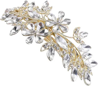 Produktbild von Elegante Blumen-Haarspange mit Strass für Damen aus einer Legierung