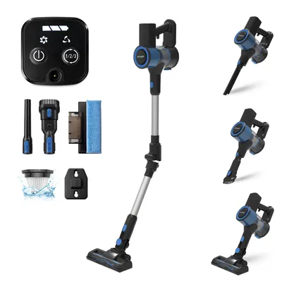 Produktbild von MYBOT E6 Advanced – Akku-Stabstaubsauger aus Stahl mit Wischfunktion – 250 W – 20 kPa – 3 Saugstufen – Kabelloser Staubsauger – Beutellos