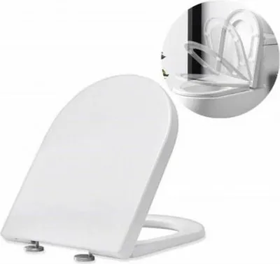 Produktbild von WC-Sitz-Fallbremse, WC-Brille in Weiß, WC-Deckel für Badezimmer-WC-Sitz