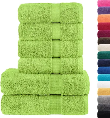Produktbild von vidaXL 6 tlg. Premium-Handtuch-Set SOLUND Apfelgrün 600 g/m²