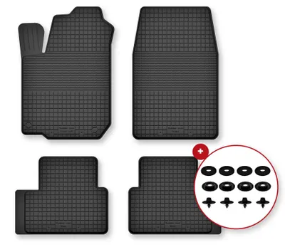 Produktbild von Gummi-Fußmatten für Ford Ka MK1 1998-2006 (Schrägheck) – 4-tlg, Schwarz, Semi-Universal, angepasst – Wielganizator Semi-Universal