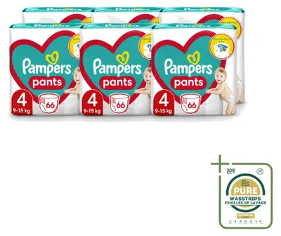 Obrázek produktu pro 6 kusů plenkových kalhotek Pampers velikost 4, 9–14 kg – balení
