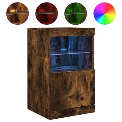 Zdjęcie produktu dla Szafka z oświetleniem LED, przydymiony dąb, 41x37x67 cm