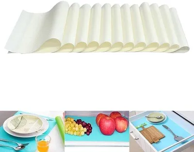 Obrázek produktu pro Ibenzoa® Sada 12 kusů vložek do lednice, bílé, 40 x 30 cm, vyrobené z EVA – protiskluzové a hygienické, pro bezpečné skladování potravin