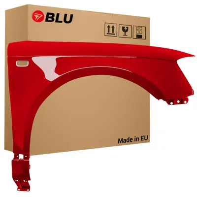 Obrázek produktu pro BLU Blatník náhrada pro Audi A3 8P LY3J Pravý Červené BrillantRot | 2003-2008 | Přední | Lakovaný | Připravený k montáži | Pozink, Obrázek vytvořený pomocí AI