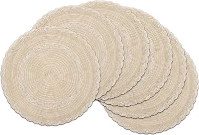 Obrázek produktu pro sada 6 kulatých prostírání Bavlněné prostírání 38 cm béžové žáruvzdorné