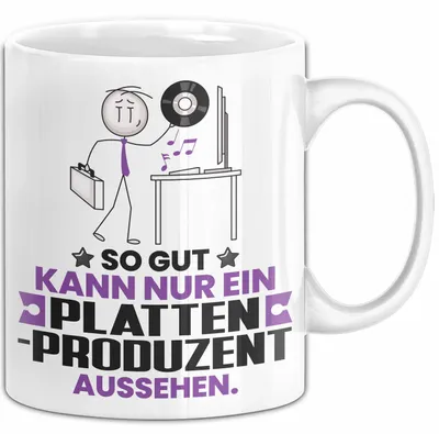 Produktbild von Plattenproduzent Geschenk Tasse So Gut Kann Nur Ein Plattenproduzent Aussehen Geschenkidee Kaffee-Becher (Weiß)