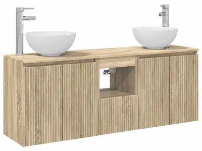 Immagine prodotto di Set di 3 mobili da bagno in legno effetto Sonoma, dimensioni 49,5 x 41 x 64,5 cm