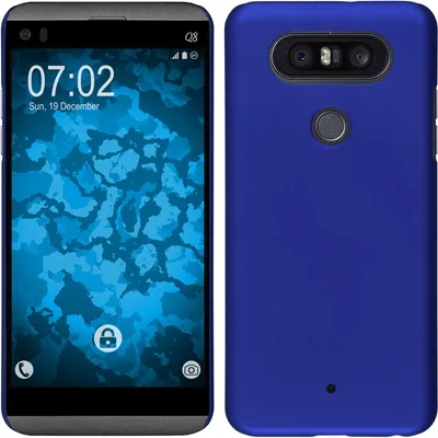 Produktbild von PhoneNatic Case kompatibel mit LG Q8 - Hülle blau gummiert Hard-case Cover