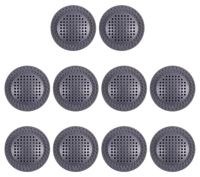 Abflusssieb 78 mm grau, 10 Stück, ABS-Kunststoff